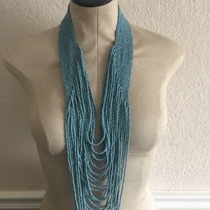 Long Rain Beaded Necklace